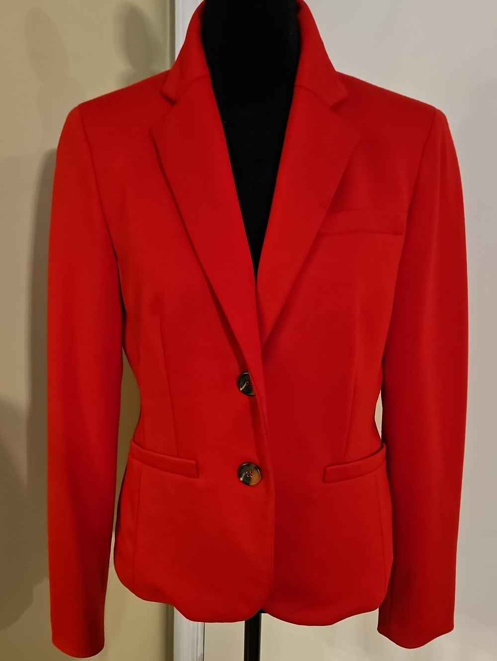 Jones New York Red Stretch 2 Button Tailored Blazer Suit Jacket Size 4